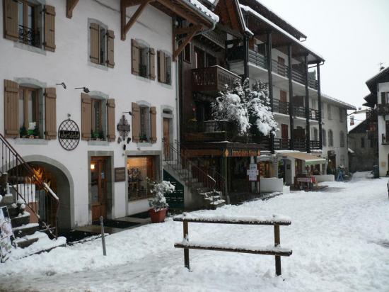 centre ville sous la neige